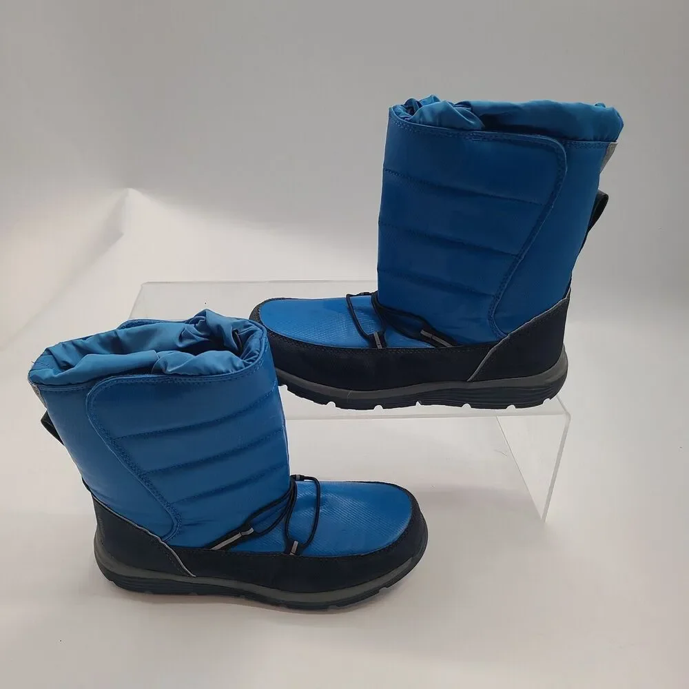 LANDS END Unisex Blue Thermolite Snow Winter Insulated Boots Youth Sz 7M 512385